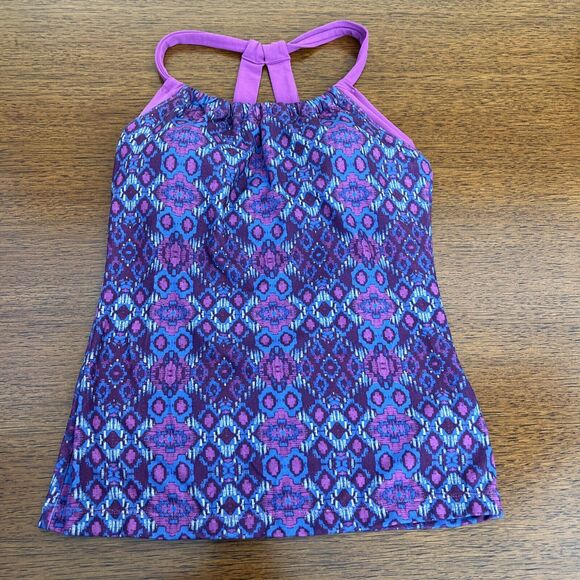 NWT Women's Sz Small Prana Quinn Veeda Top Tank Blue Purple Shelf Bra Strappy - Picture 4 of 8